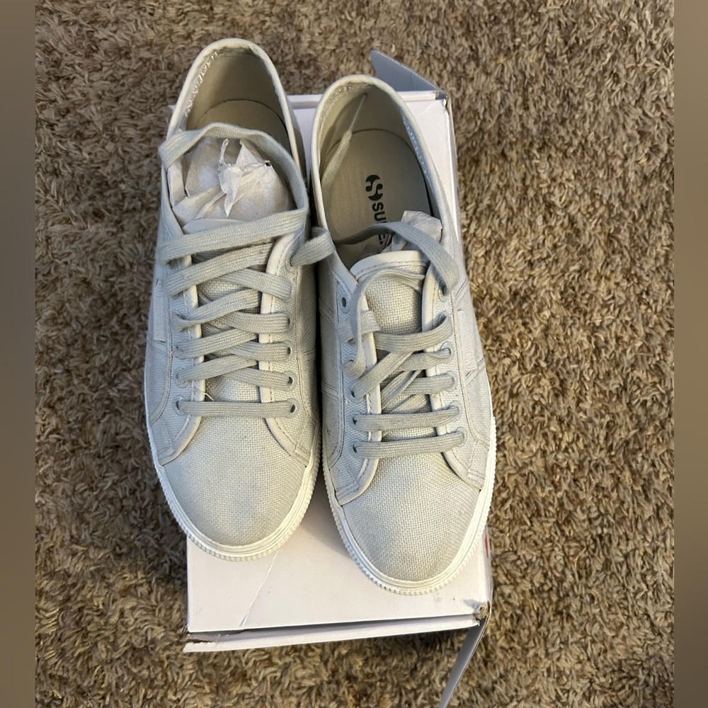 Superga grey cloth sneakers. Size 8.5